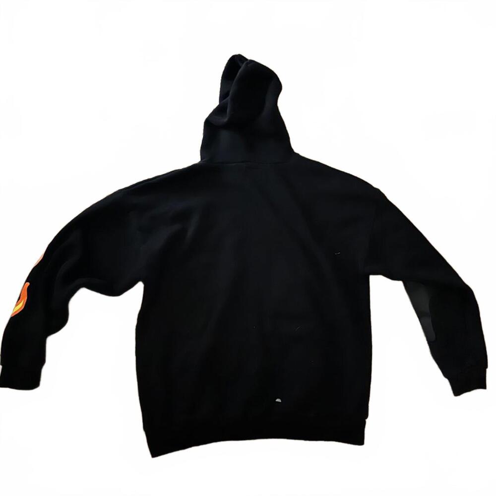 PacSun, L, Black, Earth Graphic Hoodie with Flame Sleeves - Picture 4 of 8
